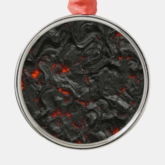 volcanic Lava background effect Metal Tree Decoration (Front)