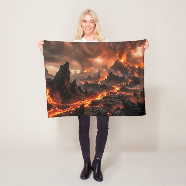 Volcanic Lava Fleece Blanket (In Situ)