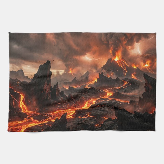 Volcanic Lava Tea Towel (Horizontal)
