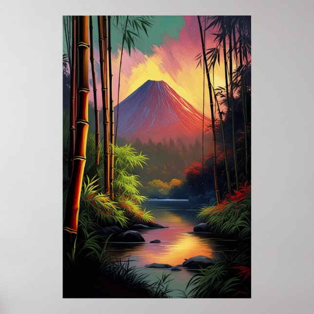 Volcanic Reverie, Riverbank View Poster (Front)