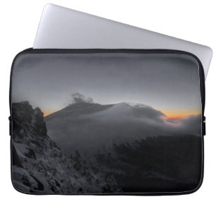 Volcanic Sunset Over Majestic Mountain Peaks Laptop Sleeve