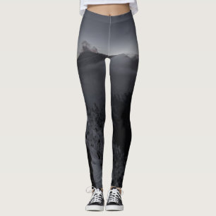 Volcanic Sunset Over Majestic Mountain Peaks Leggings