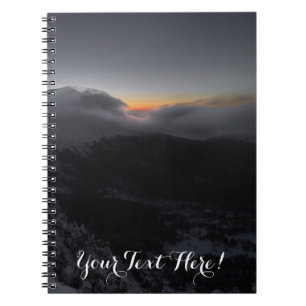 Volcanic Sunset Over Majestic Mountain Peaks Notebook