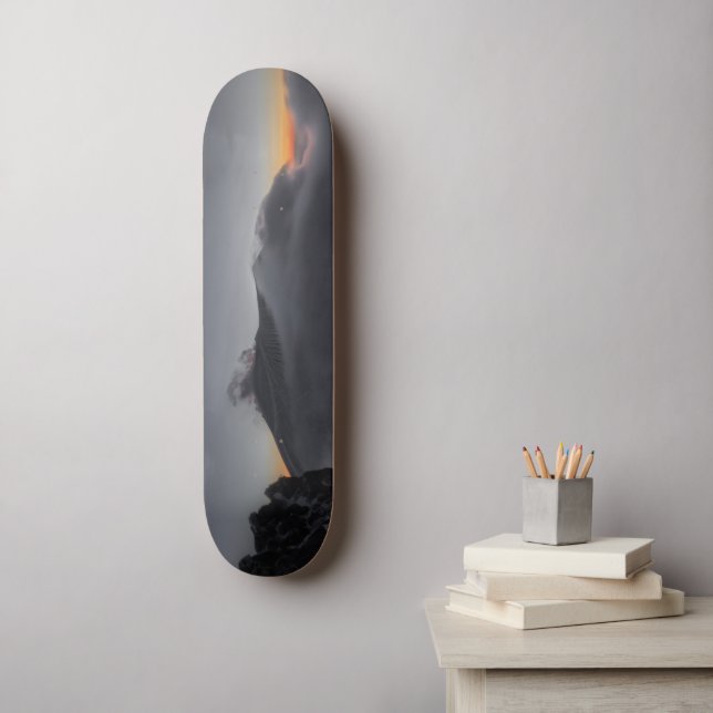 Volcanic Sunset Over Majestic Mountain Peaks Skateboard (Wall Art)