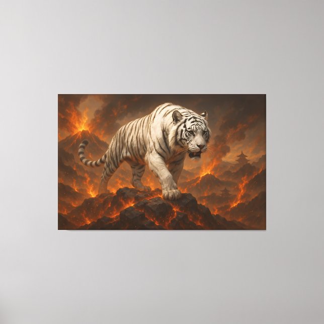  Volcanic White Tiger Premium Wall Art – Fine Art (Front)