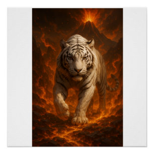 Volcanic White Tiger Premium Wall Art – Fine Art