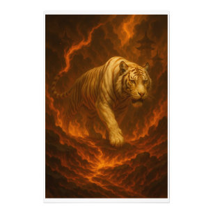 Volcanic White Tiger Premium Wall Art – Fine Art