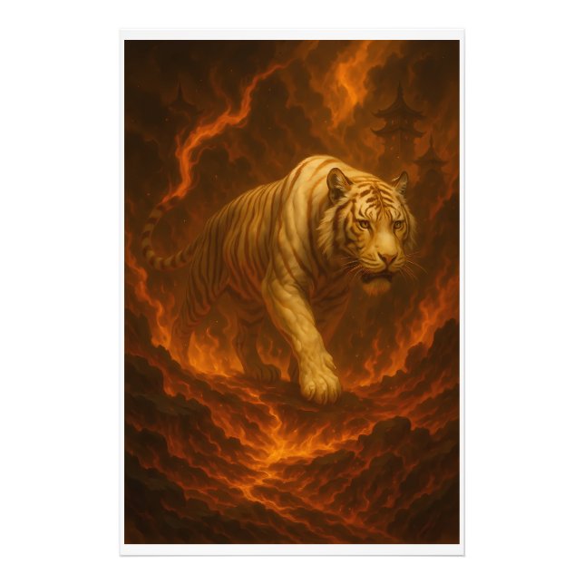 Volcanic White Tiger Premium Wall Art – Fine Art  (Front)