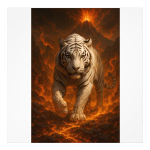 Volcanic White Tiger Premium Wall Art – Fine Art