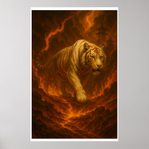 Volcanic White Tiger Premium Wall Art – Fine Art