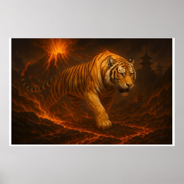 Volcanic White Tiger Premium Wall Art – Fine Art  (Front)