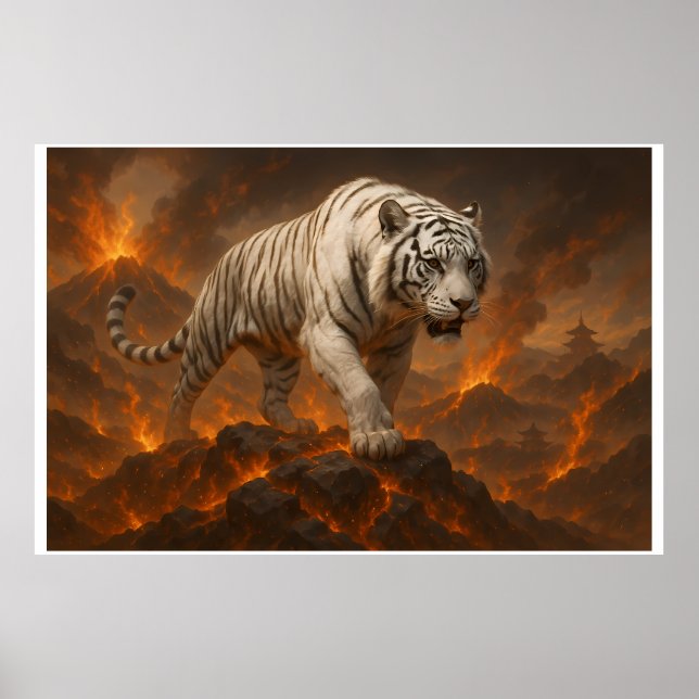  Volcanic White Tiger Premium Wall Art – Fine Art (Front)
