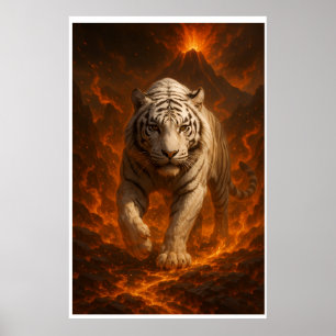 Volcanic White Tiger Premium Wall Art – Fine Art