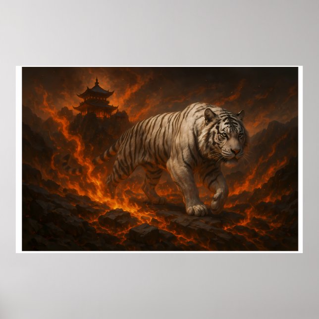 Volcanic White Tiger Premium Wall Art – Fine Art (Front)