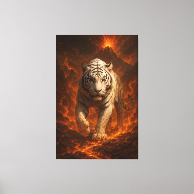  Volcanic White Tiger Premium Wall Art – Fine Art  (Front)