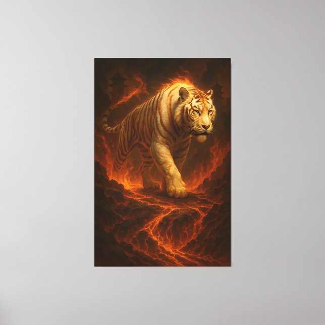 Volcanic White Tiger Premium Wall Art – Fine Art C (Front)
