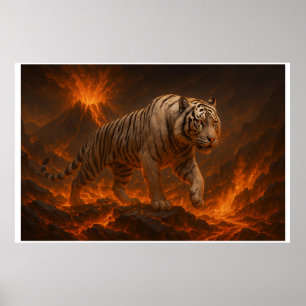Volcanic White Tiger Premium Wall Art – Fine Art C