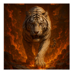 Volcanic White Tiger Premium Wall Art – Fine Art C