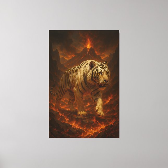 Volcanic White Tiger Premium Wall Art – Fine Art C (Front)