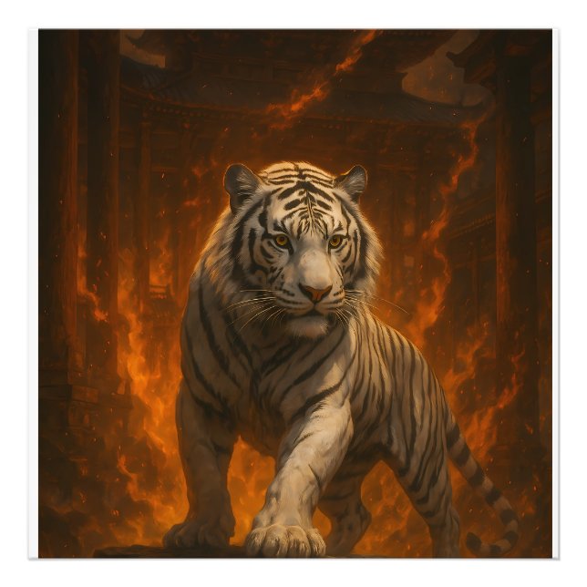 Volcanic White Tiger Premium Wall Art – Fine Art C (Front)