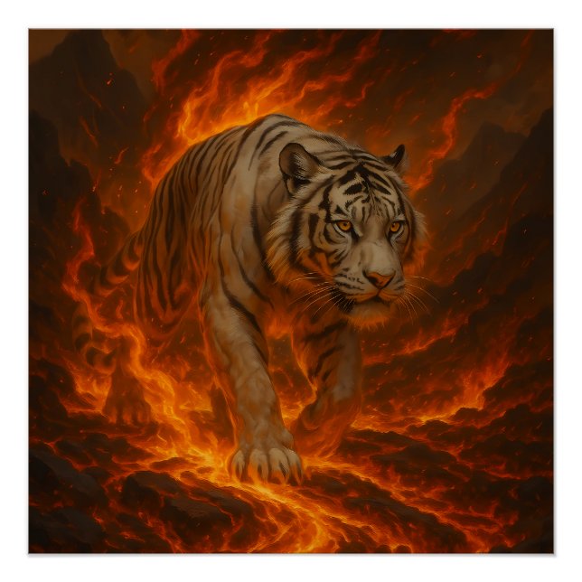 Volcanic White Tiger Premium Wall Art – Fine Art C (Front)