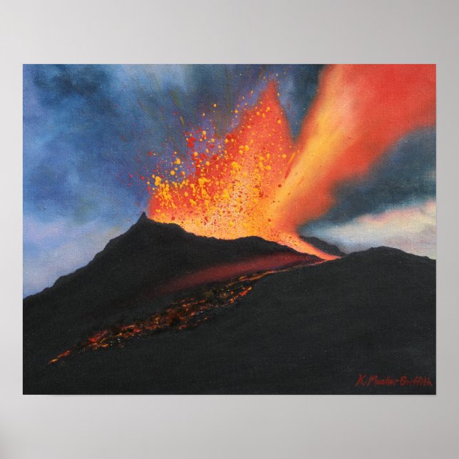 Volcano Art Print Poster (Front)