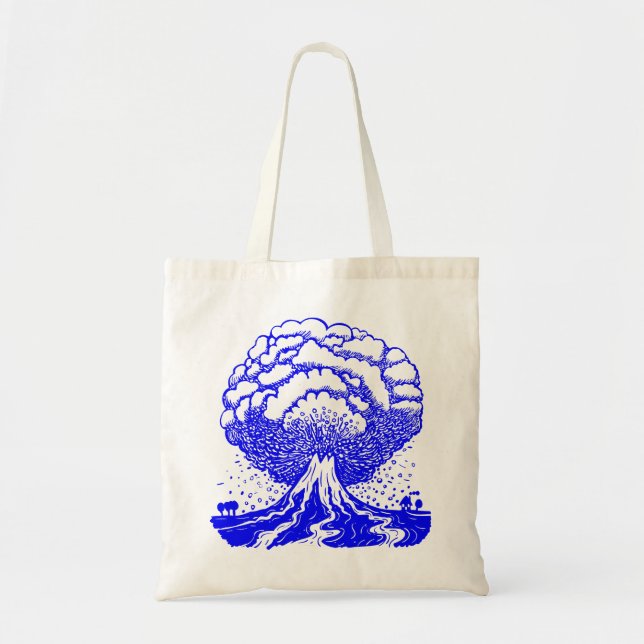 Volcano - Blue Tote Bag (Front)