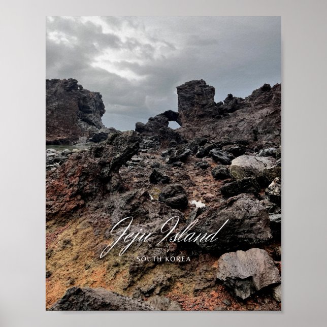 Volcano - Dark Island - Beautiful Island - Jeju Poster (Front)