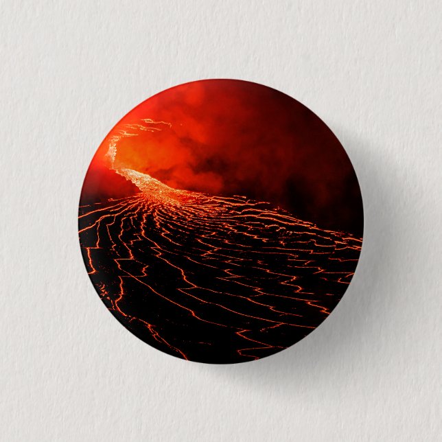 volcano eruption 3 cm round badge (Front)