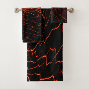 volcano eruption bath towel set