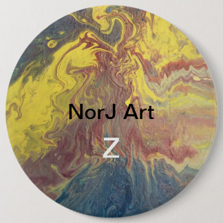 Volcano eruption by NorJ Art 6 Cm Round Badge