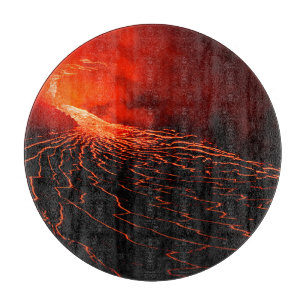 volcano eruption cutting board