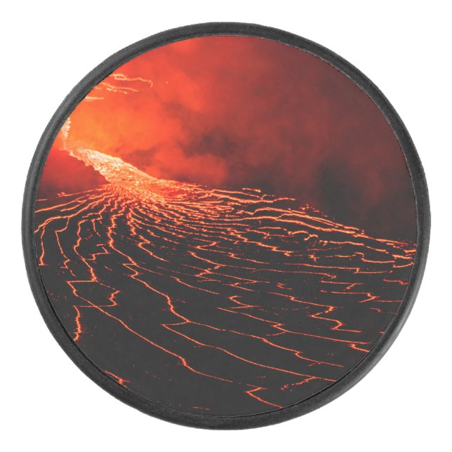 volcano eruption hockey puck (Front)
