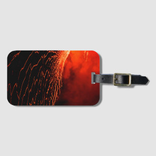 volcano eruption luggage tag