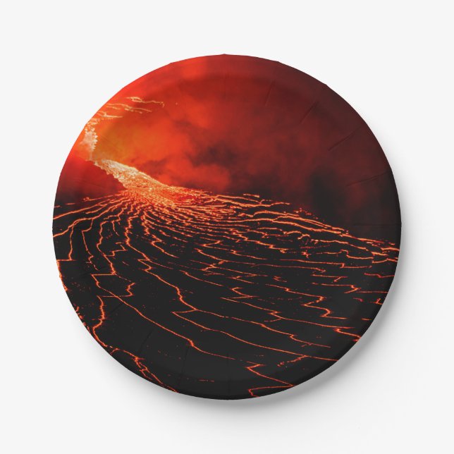 volcano eruption paper plate (Front)