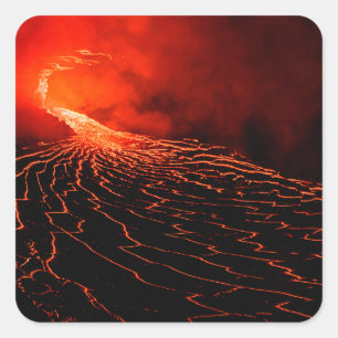 volcano eruption square sticker