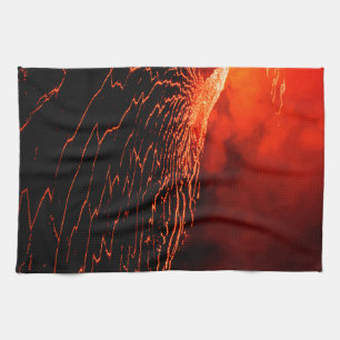 volcano eruption tea towel