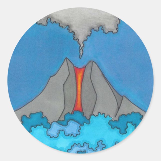 Volcano Expressionist Original Art Custom Sticker (Front)