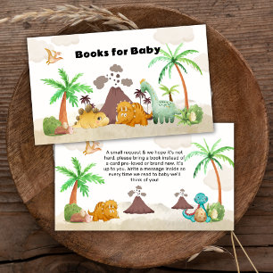 Volcano Hatching Dino Books For Boy Baby Shower Enclosure Card