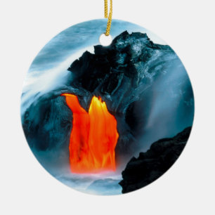 Volcano Lava Flow From Kilauea Hawaii Ceramic Tree Decoration