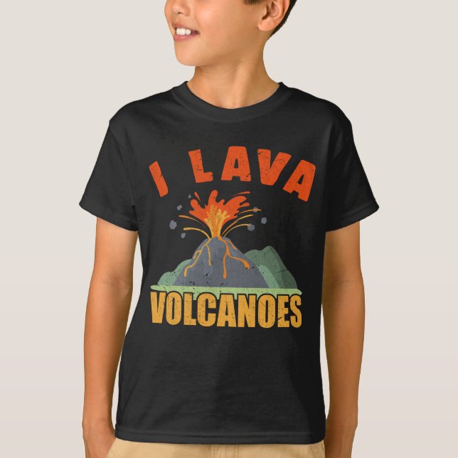 Volcano Lava Lover Funny Geology T-Shirt (Front)