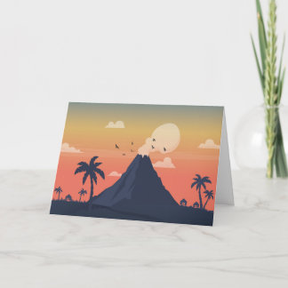 Volcano Mountain Scene Designer Card