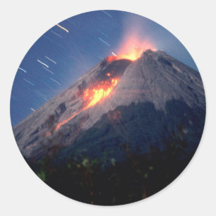 Volcano Natural Wonder Classic Round Sticker