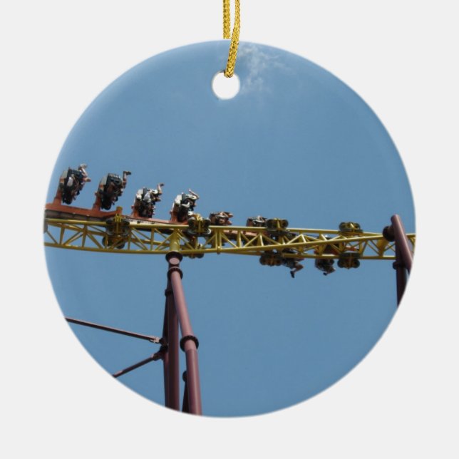 Volcano Roller Coaster at Kings Dominion Ceramic Tree Decoration (Front)