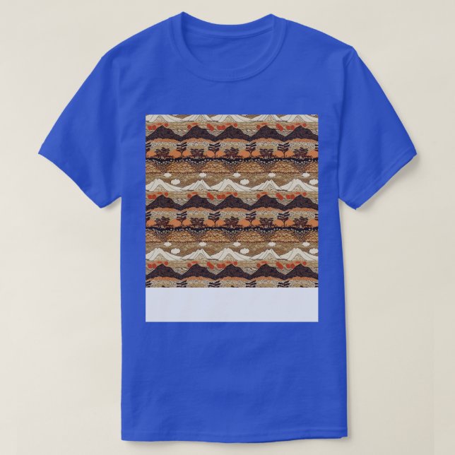 Volcano Seamless Pattern Mountain Fire Lava Magma  T-Shirt (Design Front)