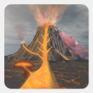 Volcano Square Sticker