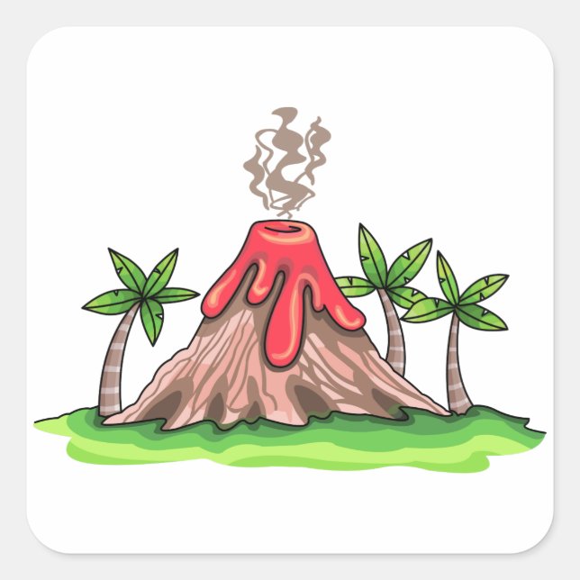 Volcano Square Sticker (Front)