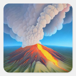 Volcano Square Sticker