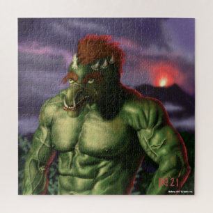 Volcano Troll Vacation Large Fantasy Jigsaw Puzzle