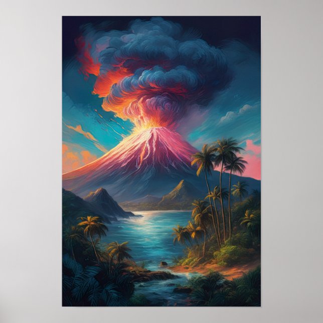 Volcano Unleashed, Tropical Eruption Poster (Front)